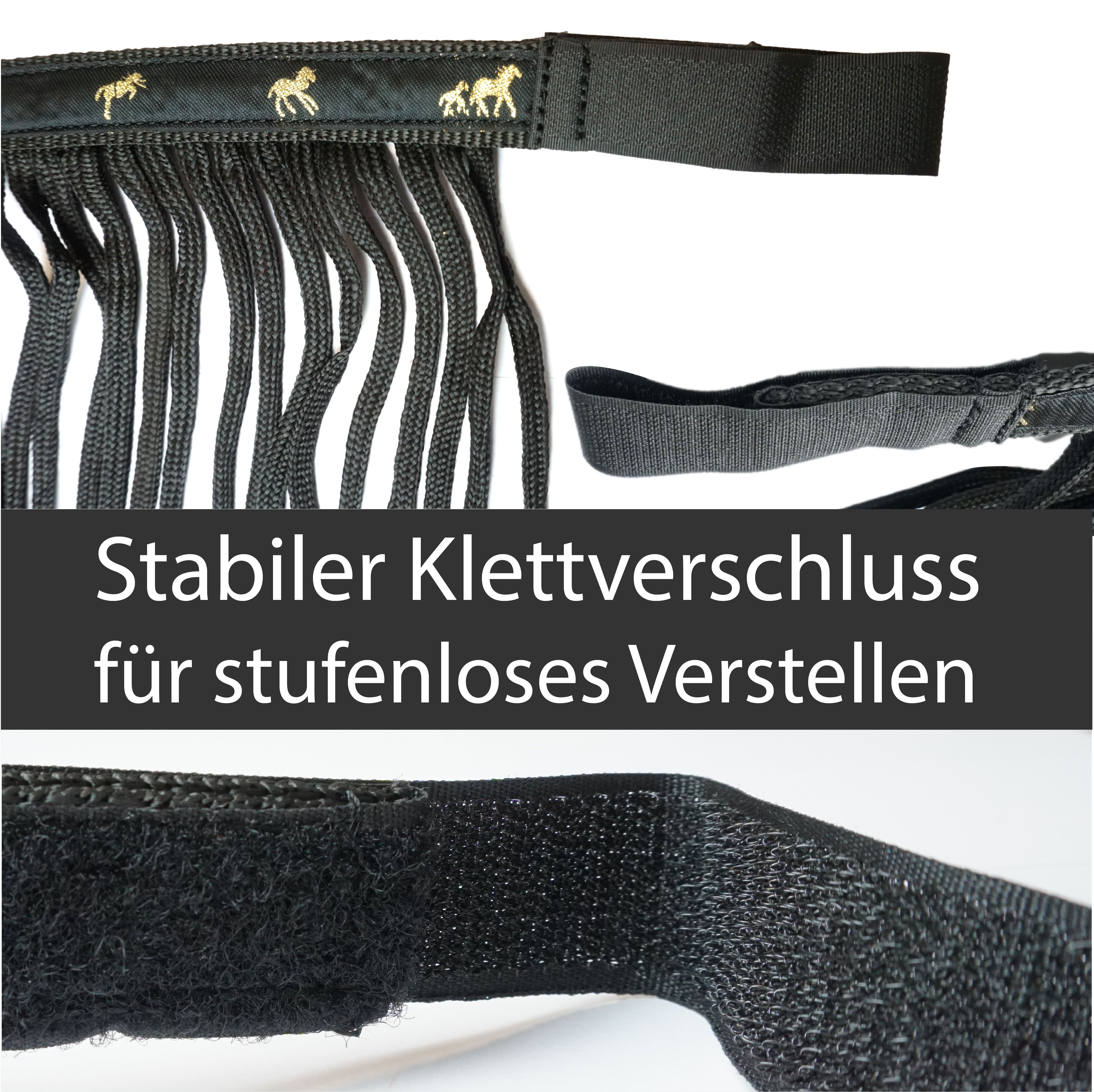Fliegenfransen für Pferde Fliegenmaske mit Fransen & Klettverschluss